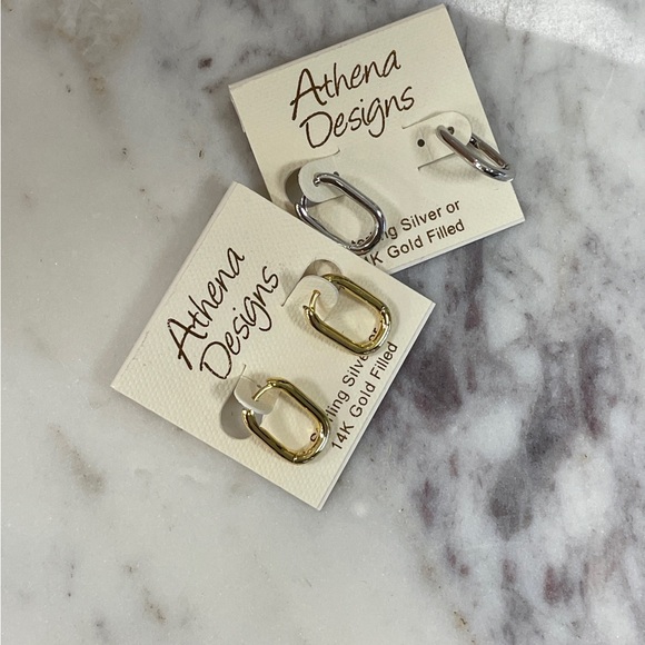Athena Designs Oval Hoops- NWT - Picture 2 of 3